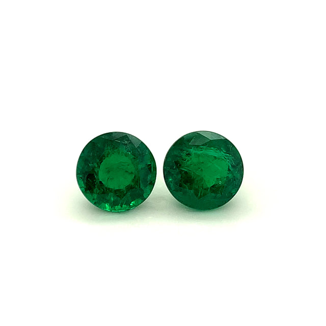 11.01x0.00x6.86mm Cab Round Emerald (2 pc 9.94 ct)