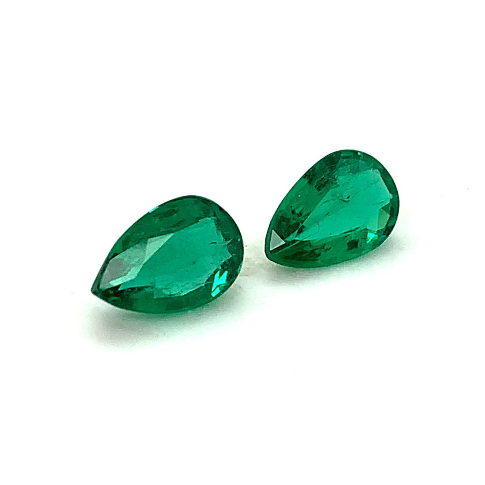 9.60x6.40x0.00mm Pear-shaped Emerald (2 pc 2.56 ct)