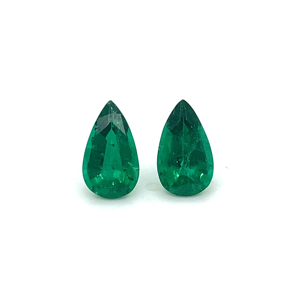 11.10x7.20x4.81mm Pear-shaped Emerald (2 pc 3.89 ct)