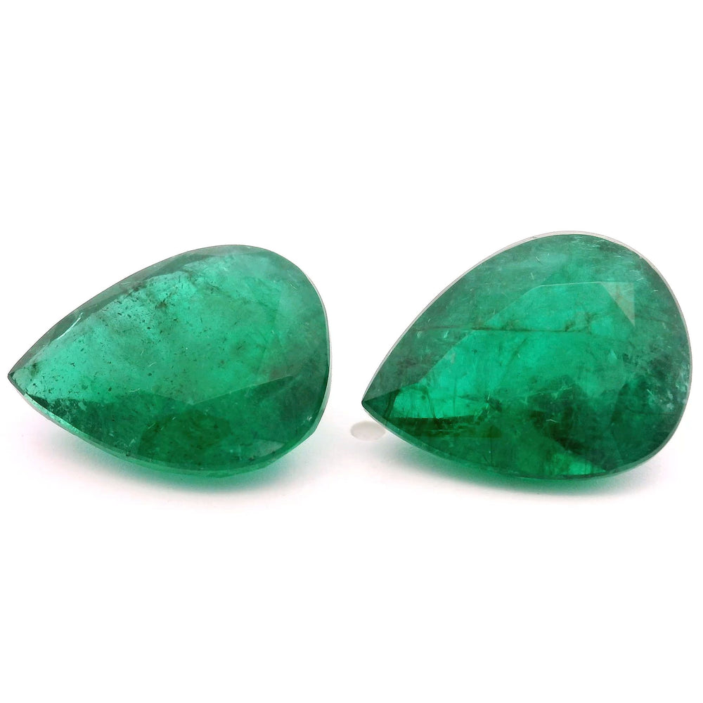 14.00x10.83x0.00mm Pear-shaped Emerald (2 pc 11.70 ct)