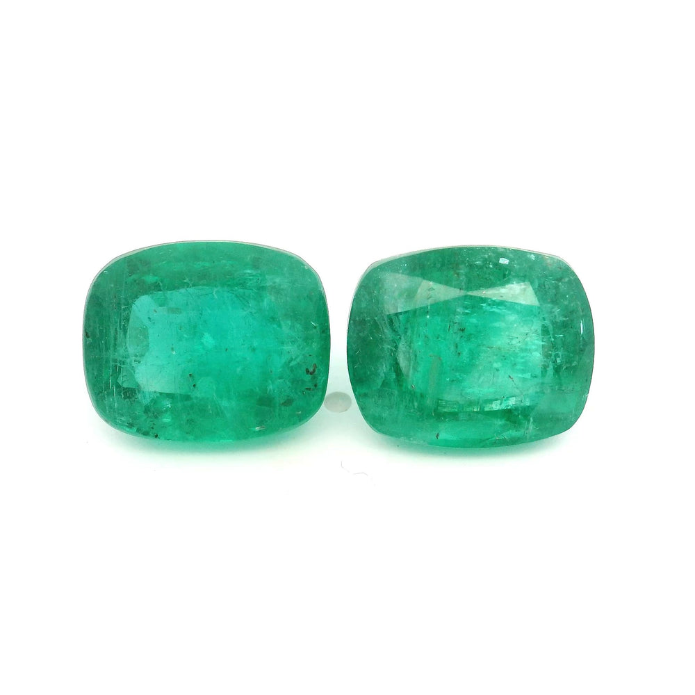 13.18x10.78x0.00mm Cushion Emerald (2 pc 16.84 ct)