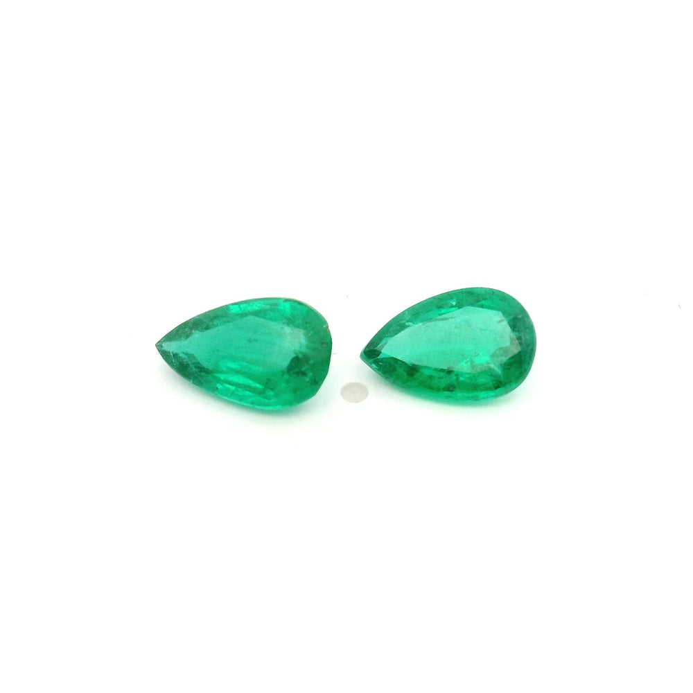 10.20x6.50x0.00mm Pear-shaped Emerald (2 pc 3.11 ct)