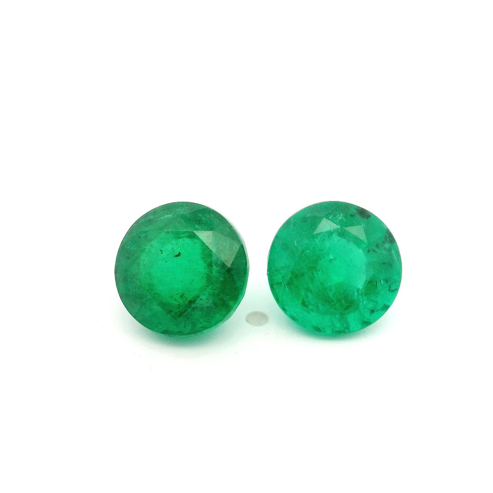 9.00x0.00x0.00mm Round Emerald (2 pc 6.21 ct)