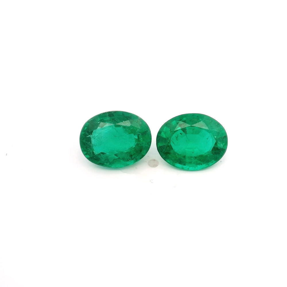 10.00x8.00x0.00mm Oval Emerald (2 pc 4.56 ct)