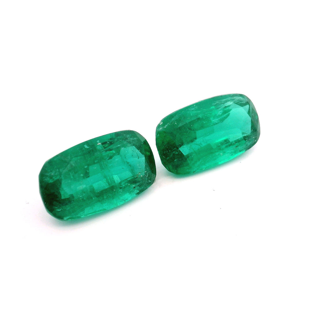 15.88x8.99x6.47mm Cushion Emerald Pair (2 pc 13.93 ct)