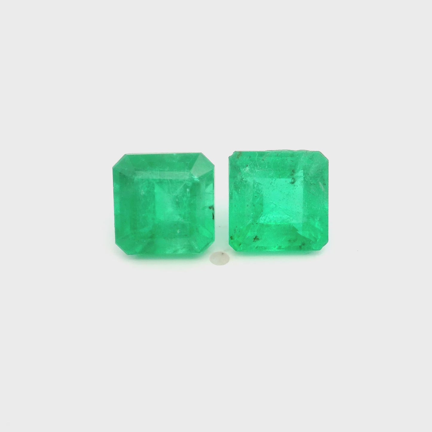 
                  
                    Load and play video in Gallery viewer, 7.93x7.95x0.00mm Octagon Emerald (2 pc 5.29 ct)
                  
                