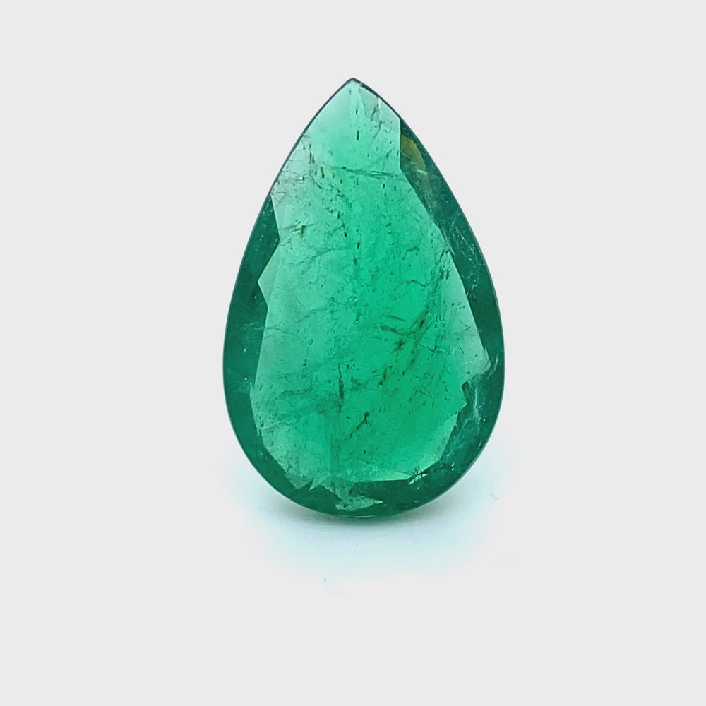 
                  
                    Load and play video in Gallery viewer, 24.00x16.00x6.75mm Pear-shaped Emerald (1 pc 16.07 ct)
                  
                