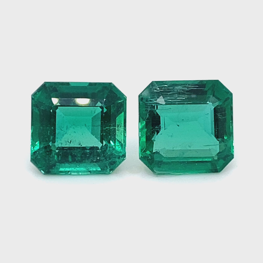 
                  
                    Load and play video in Gallery viewer, 12.03x11.80x6.32mm Octagon Emerald (2 pc 13.92 ct)
                  
                