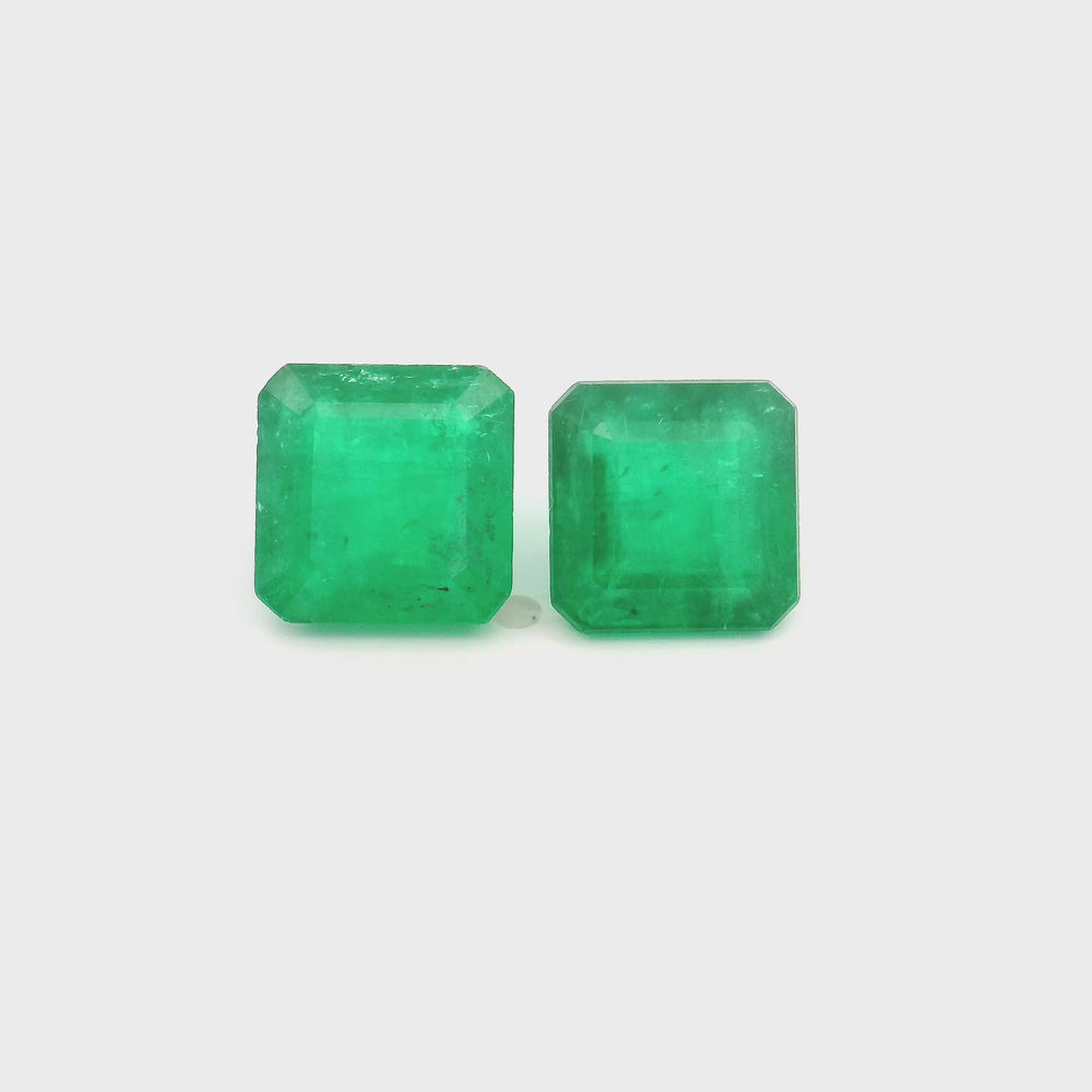 
                  
                    Load and play video in Gallery viewer, 7.85x7.80x0.00mm Octagon Emerald (2 pc 4.79 ct)
                  
                