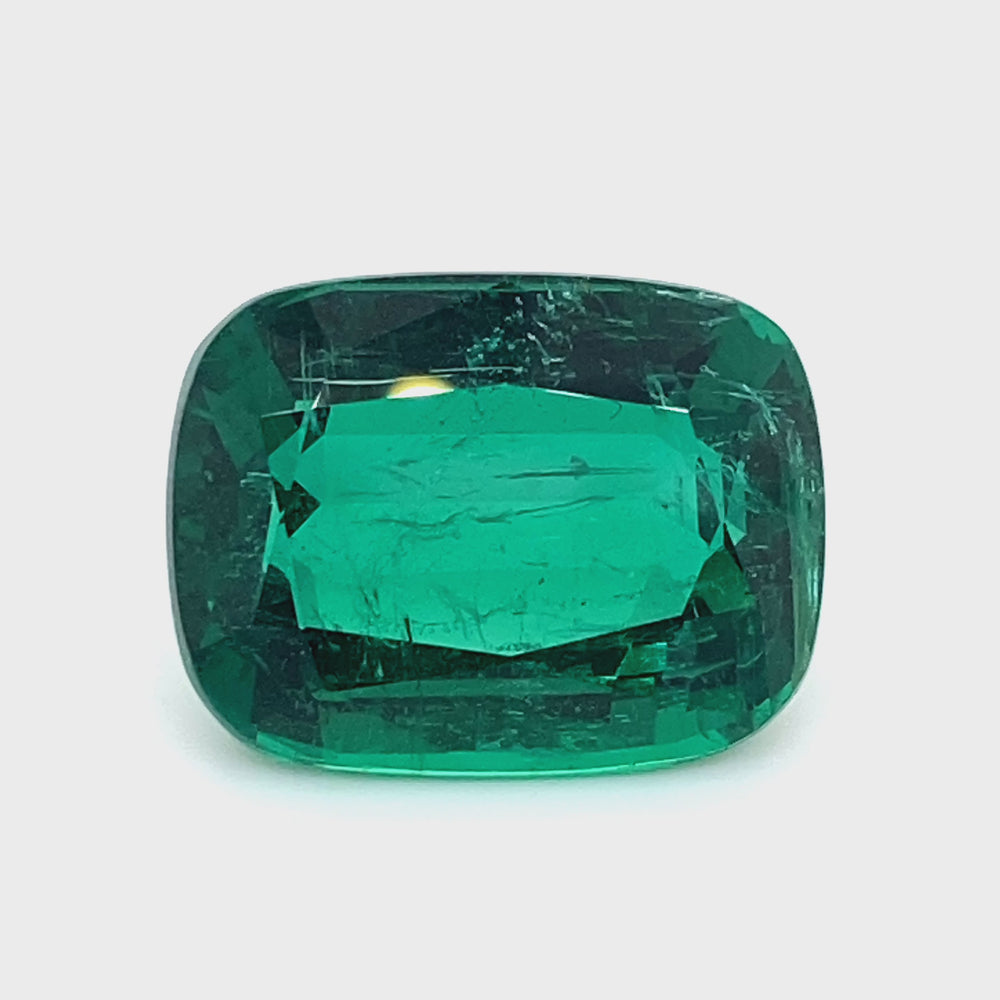 
                  
                    Load and play video in Gallery viewer, 19.05x14.53x8.83mm Cushion Emerald (1 pc 17.96 ct)
                  
                