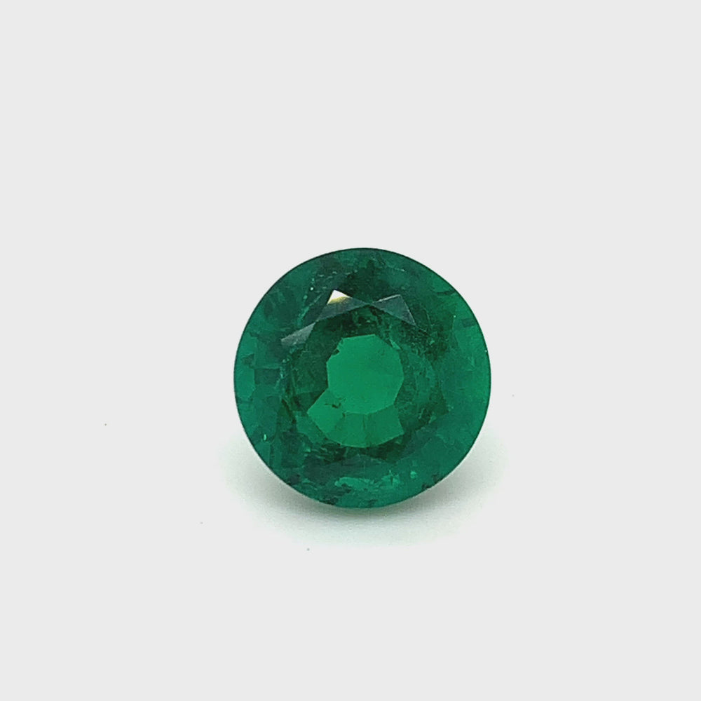 
                  
                    Load and play video in Gallery viewer, 12.28x12.44x7.95mm Round Emerald (1 pc 6.59 ct)
                  
                
