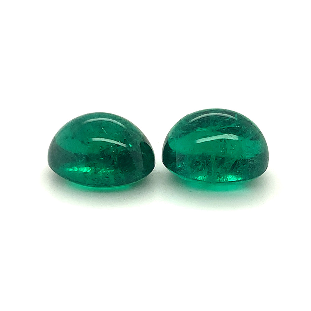 16.83x13.22x10.42mm Cab Oval Emerald Pair (1 pc 15.87 ct)