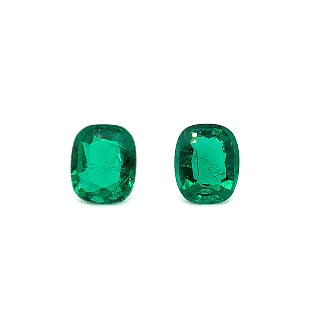 13.09x10.89x5.83mm Cushion Emerald Pair (2 pc 11.39 ct)