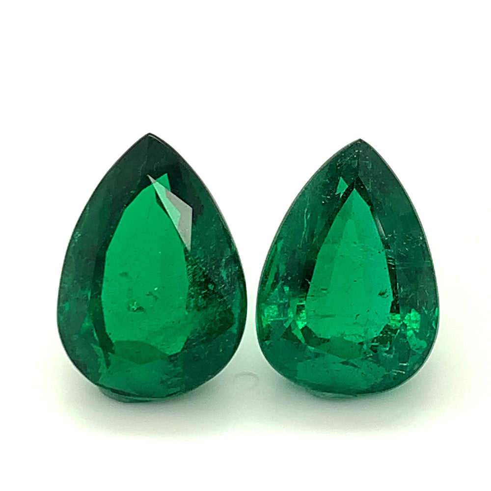 18.13x12.97x9.07mm Pear-shaped Emerald (2 pc 25.24 ct)