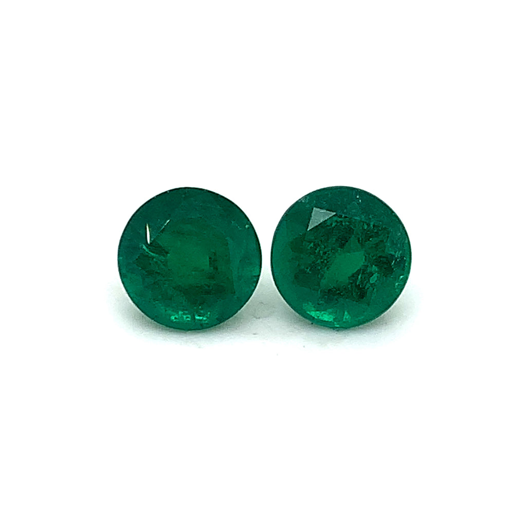 9.00x0.00x0.00mm Round Emerald (2 pc 5.10 ct)