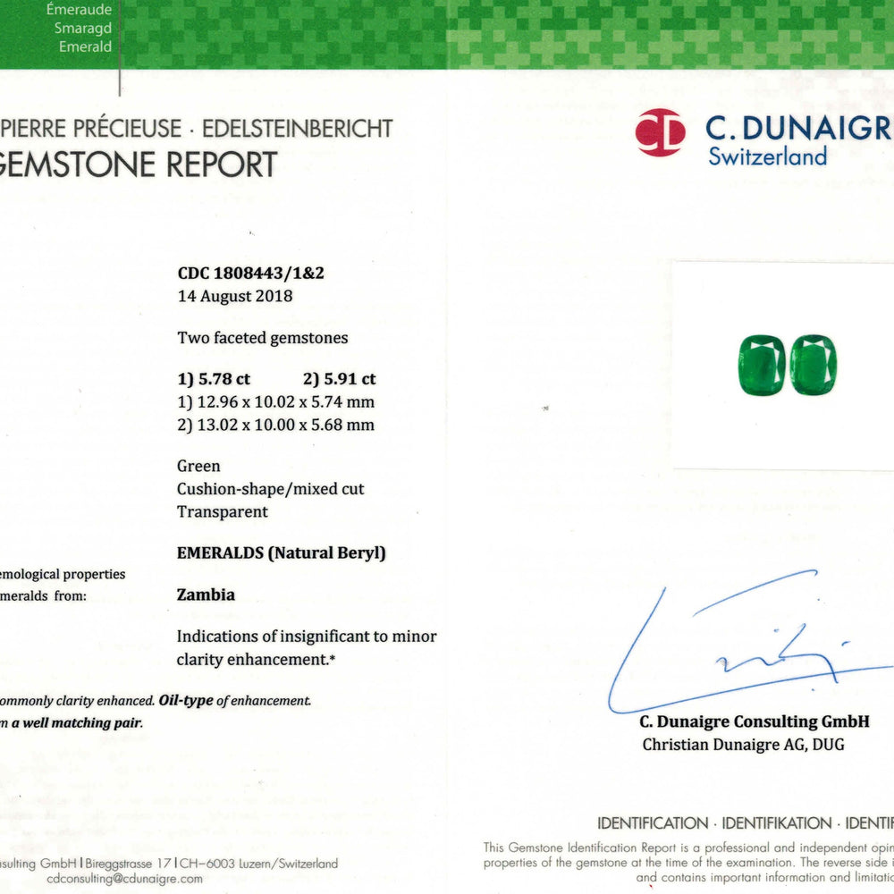 
                  
                    13.01x10.01x5.67mm Cushion Emerald (2 pc 11.69 ct)
                  
                