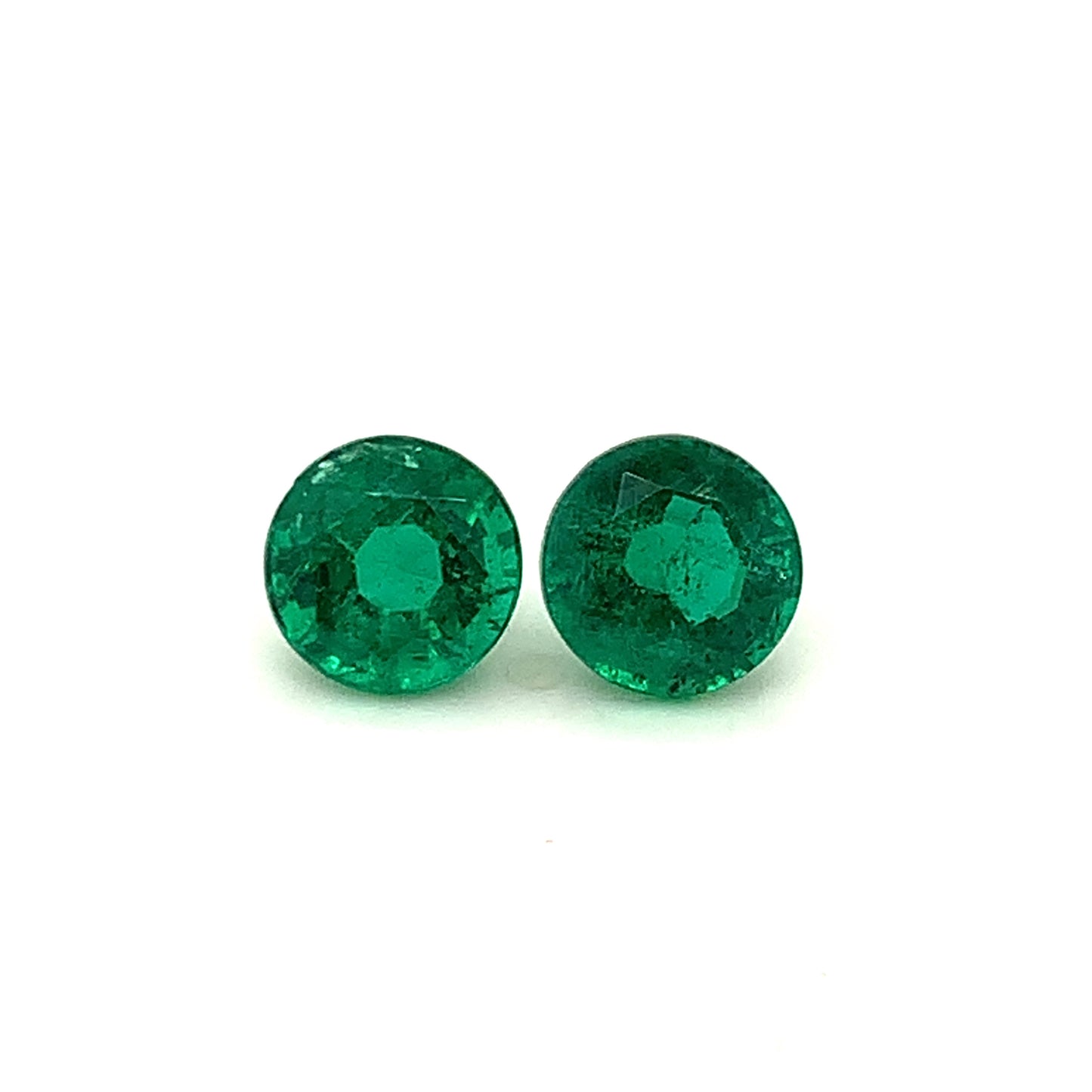 
                  
                    7.76x7.84x5.49mm Round Emerald Pair (2 pc 3.89 ct)
                  
                