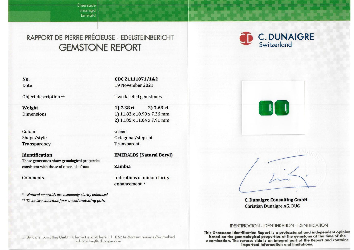 
                  
                    11.83x10.99x7.26mm Octagon Emerald (2 pc 15.01 ct)
                  
                