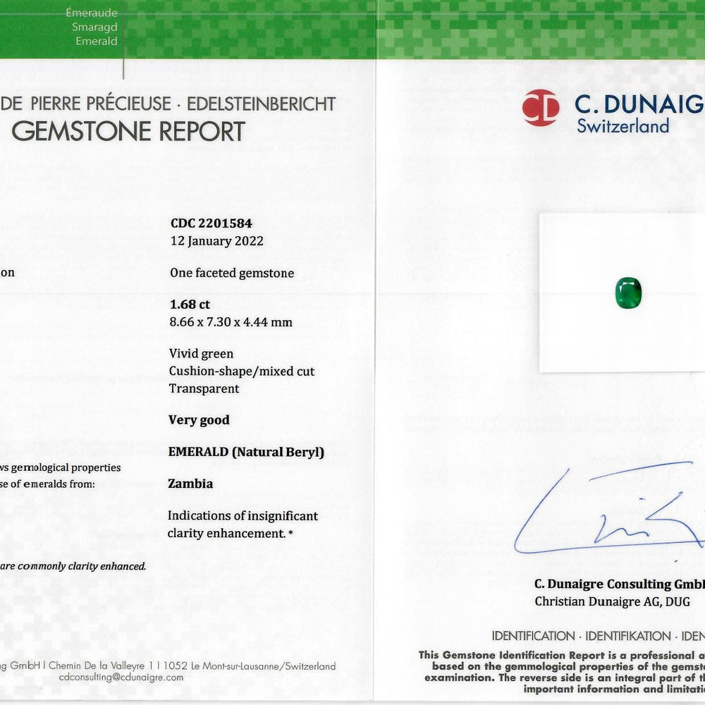 
                  
                    8.66x7.30x4.44mm Cushion Emerald (2 pc 3.56 ct)
                  
                