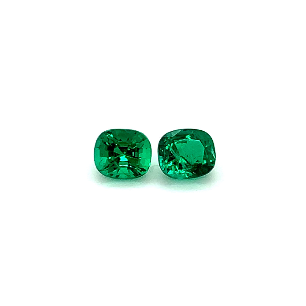 7.63x6.63x5.34mm Cushion Emerald (2 pc 3.21 ct)