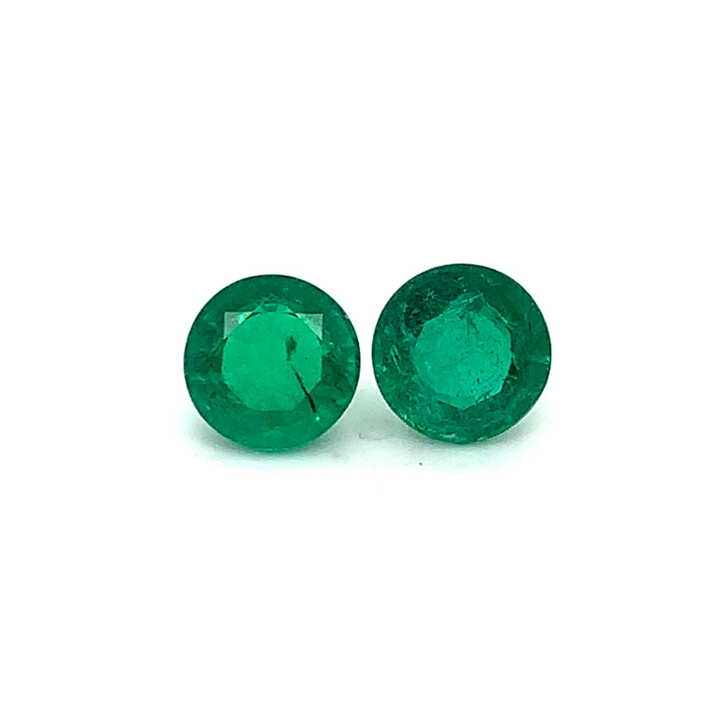 8.10x0.00x0.00mm Round Emerald (2 pc 3.88 ct)