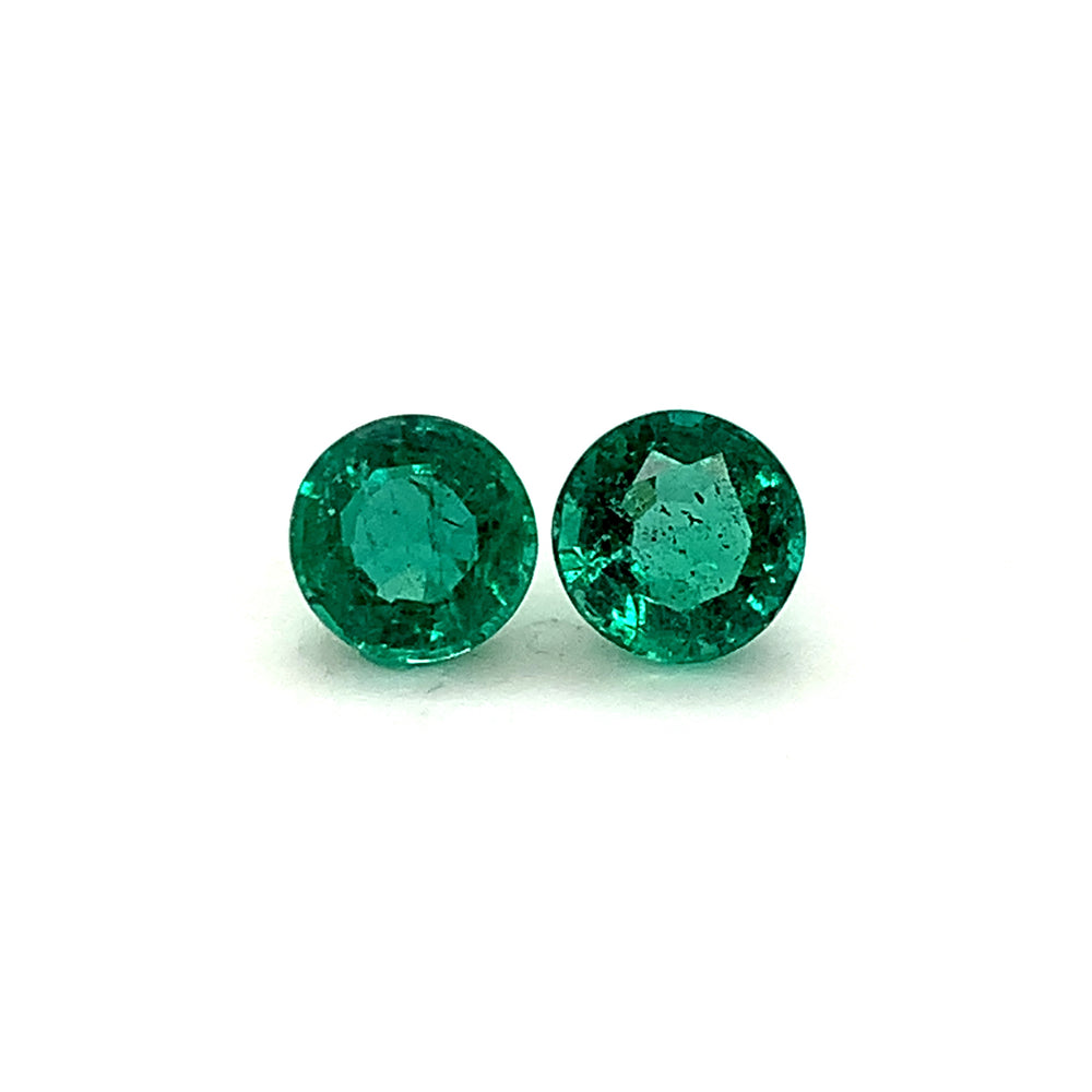 7.40x0.00x0.00mm Round Emerald (2 pc 2.88 ct)