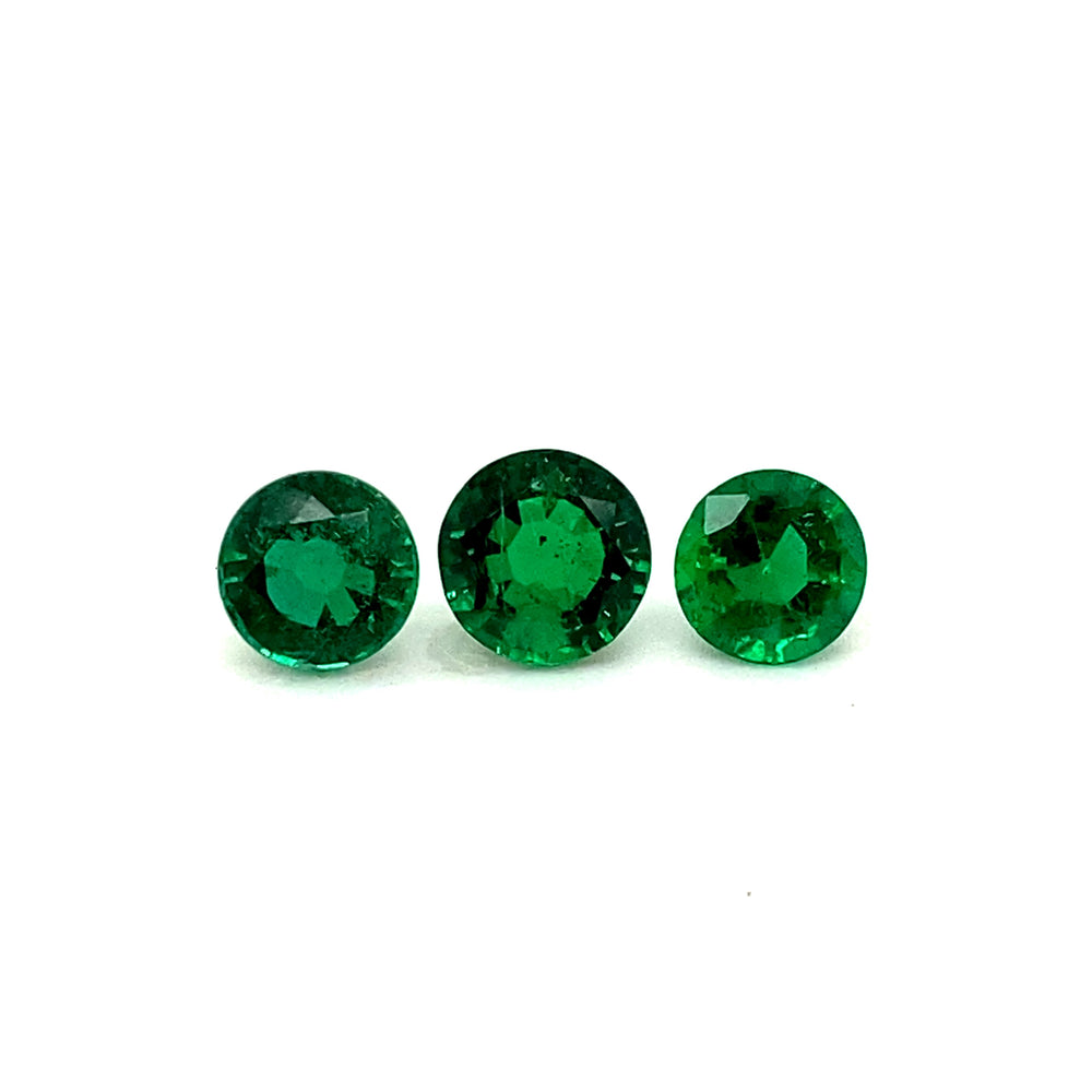 6.40x0.00x0.00mm Round Emerald (3 pc 3.33 ct)