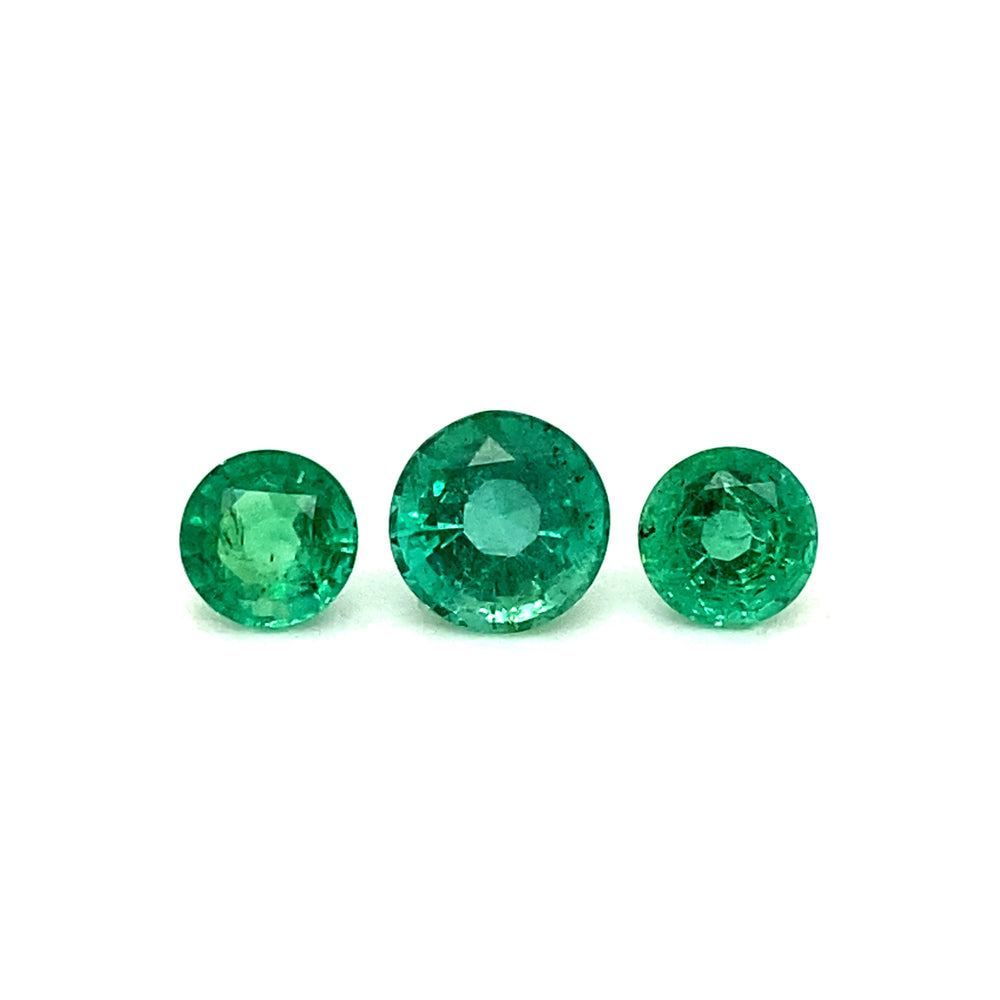 6.40x0.00x0.00mm Round Emerald (3 pc 3.98 ct)