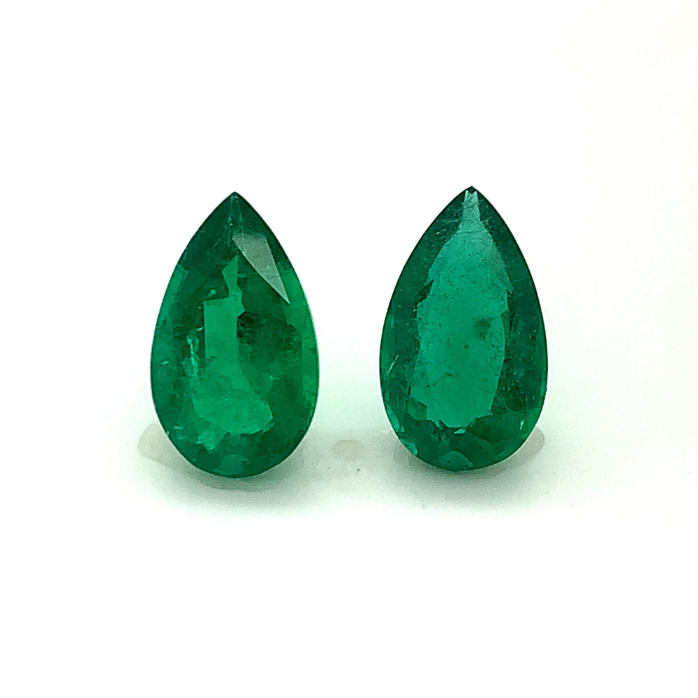 16.67x9.95x0.00mm Pear-shaped Emerald (2 pc 11.99 ct)