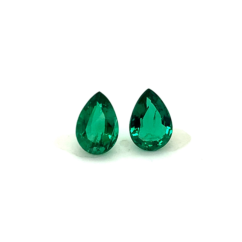 10.80x7.40x0.00mm Pear-shaped Emerald (2 pc 3.99 ct)