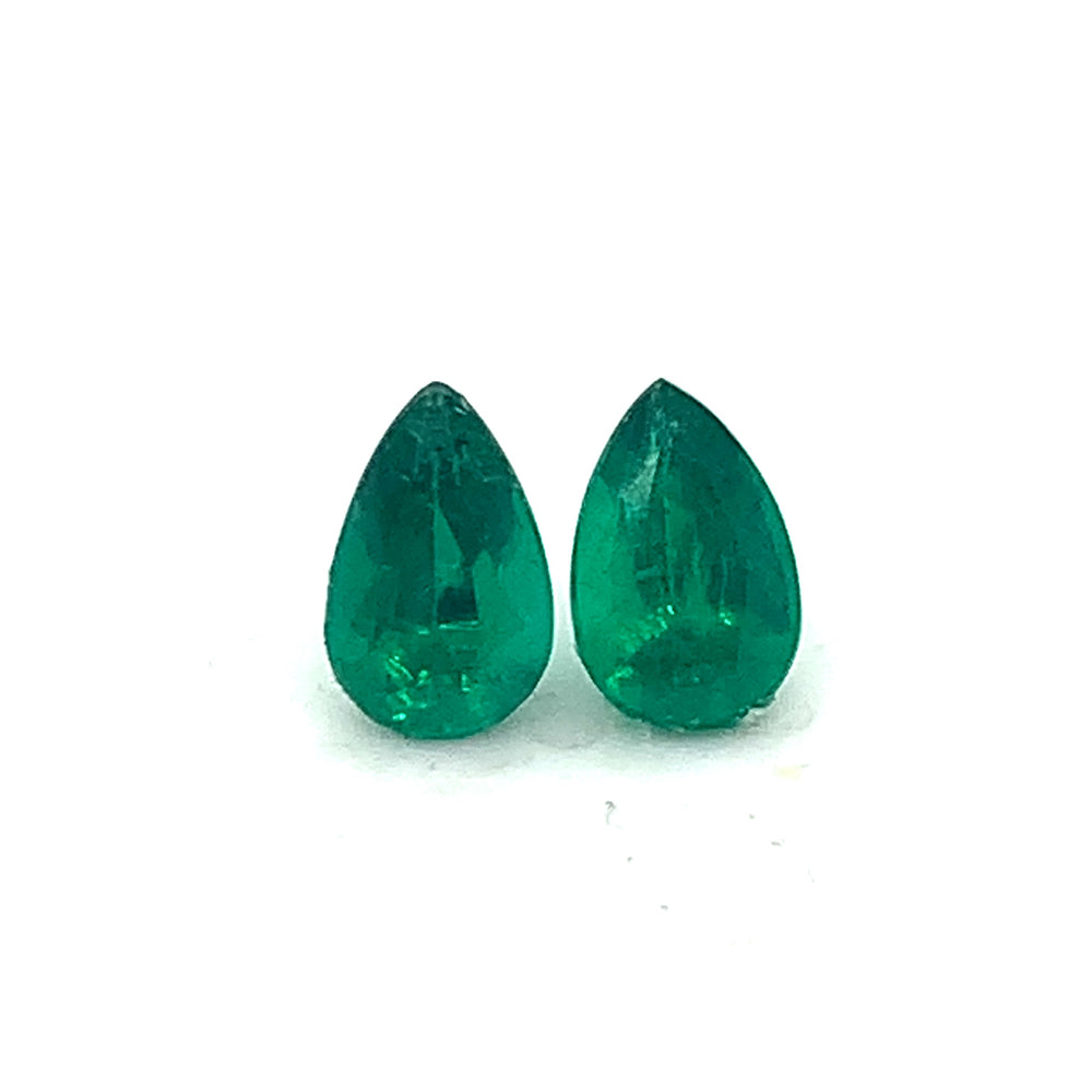 8.50x5.50x0.00mm Pear-shaped Emerald (2 pc 2.24 ct)