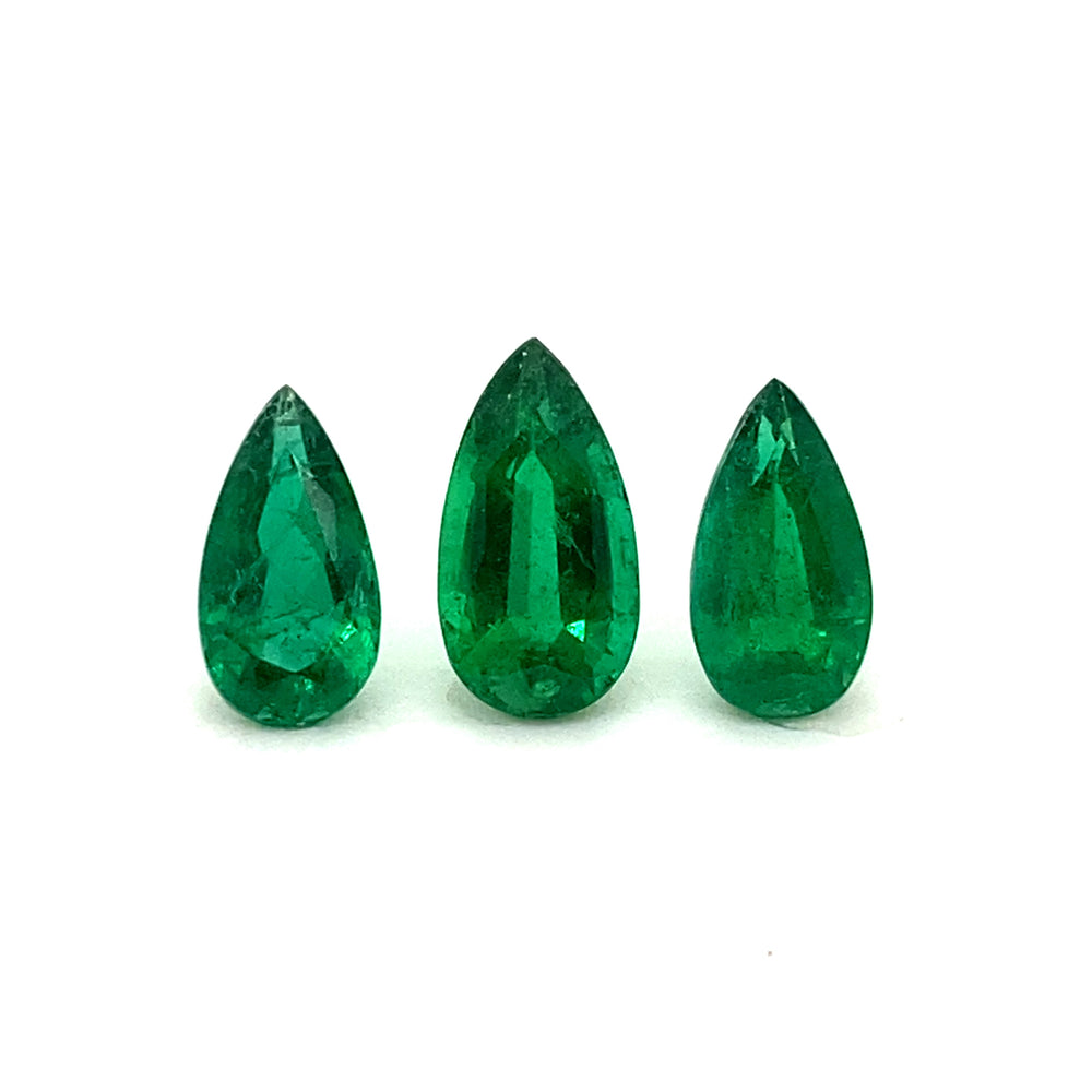11.00x5.90x0.00mm Pear-shaped Emerald (3 pc 5.55 ct)