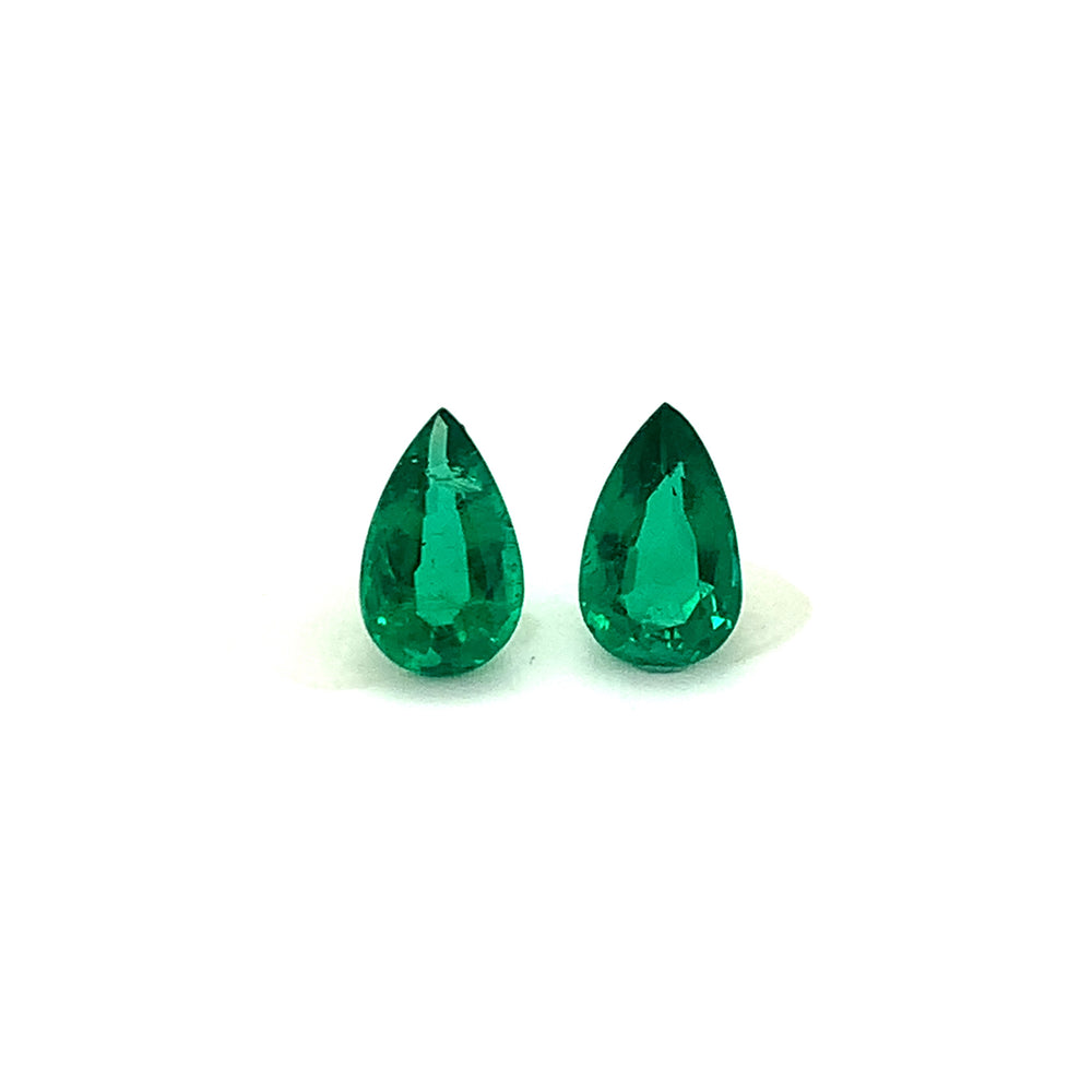 10.30x6.40x0.00mm Pear-shaped Emerald (2 pc 2.87 ct)