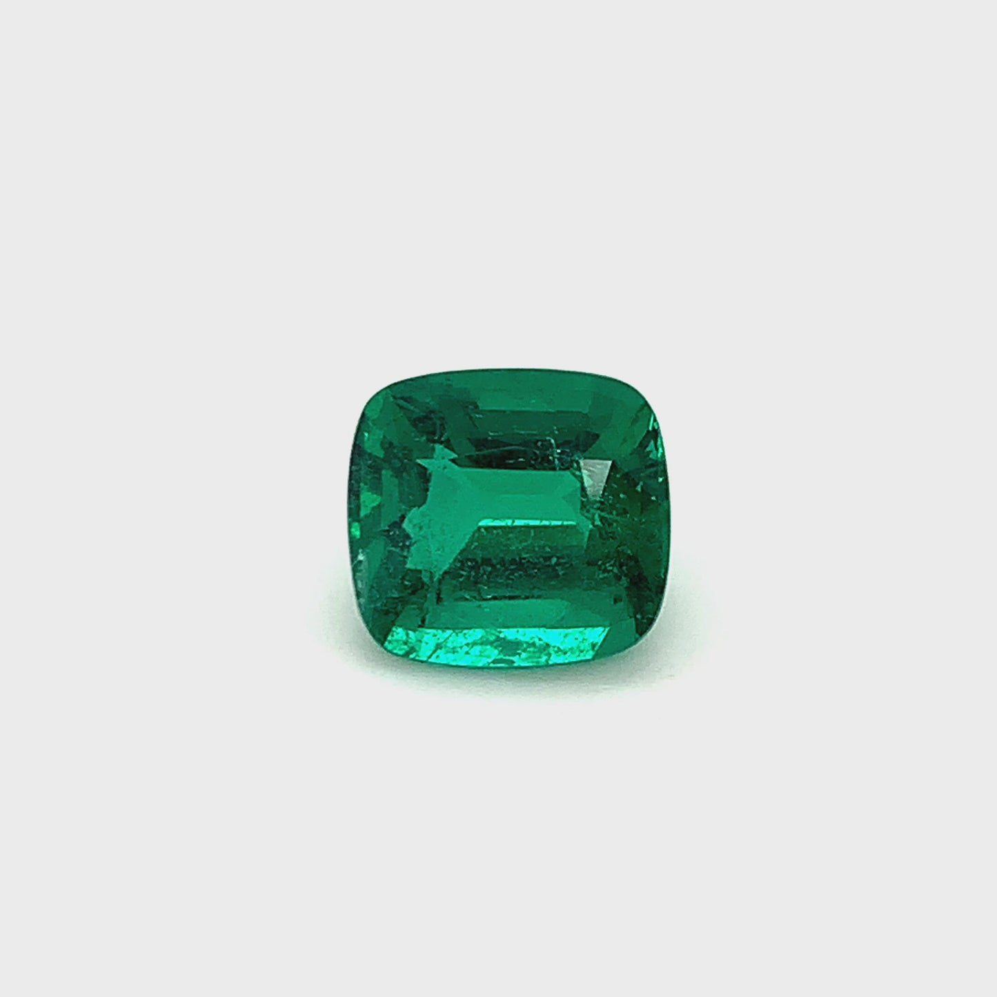 
                  
                    Load and play video in Gallery viewer, 12.95x11.97x7.55mm Cushion Emerald (1 pc 7.40 ct)
                  
                