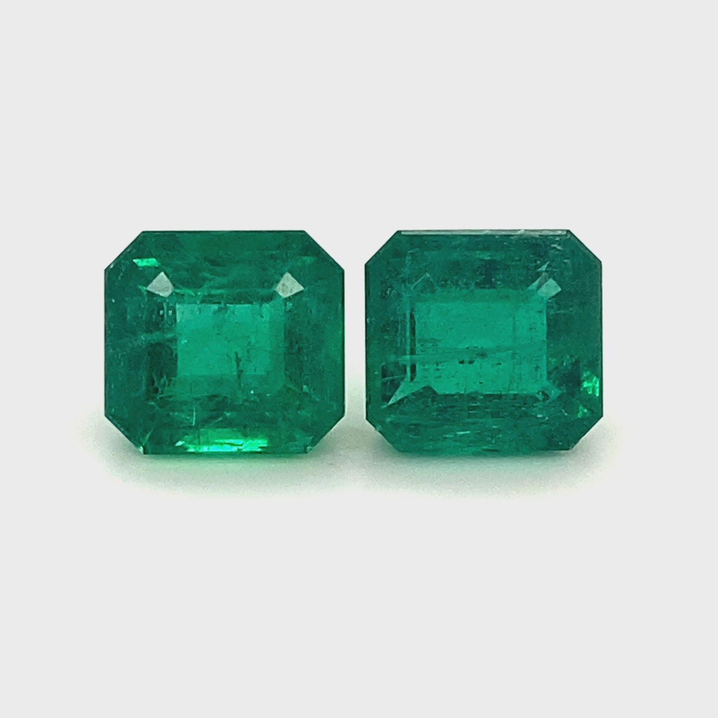 11.83x10.99x7.26mm Octagon Emerald Pair (2 pc 15.01 ct)