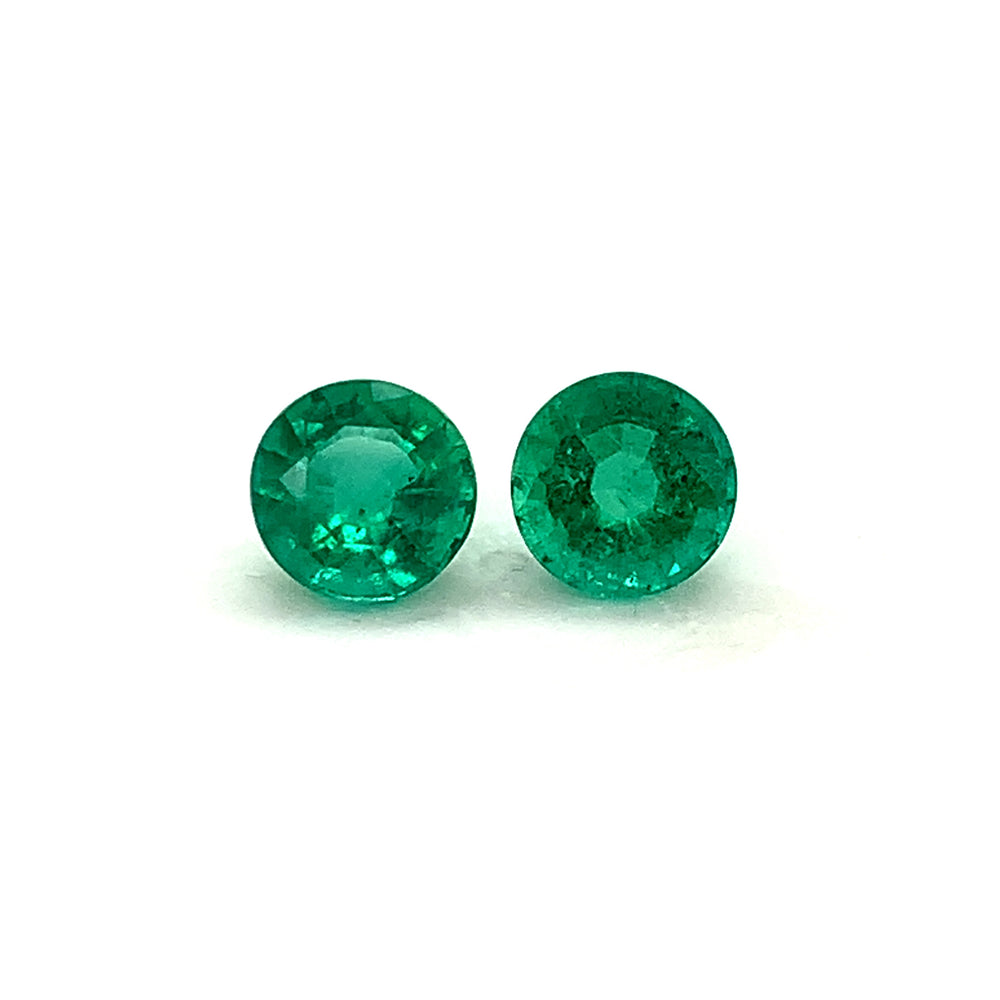 7.44x7.46x4.78mm Round Emerald (2 pc 2.99 ct)