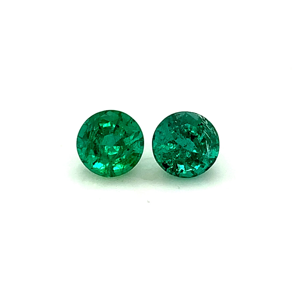 6.50x0.00x0.00mm Round Emerald (2 pc 2.11 ct)