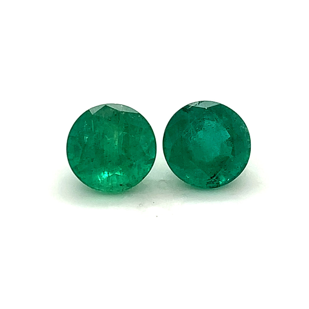9.30x0.00x0.00mm Round Emerald (2 pc 6.82 ct)