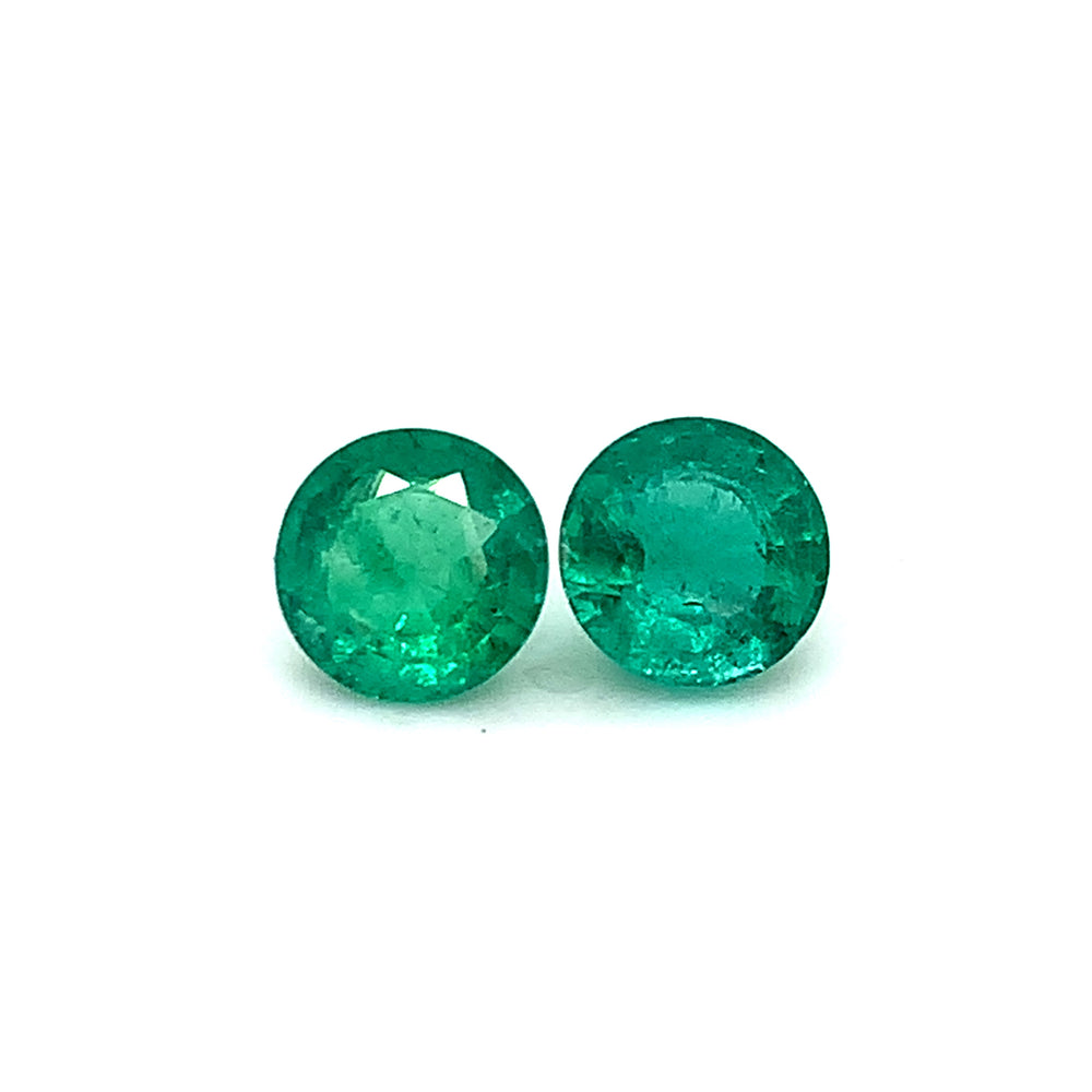 8.00x0.00x0.00mm Round Emerald (2 pc 3.80 ct)