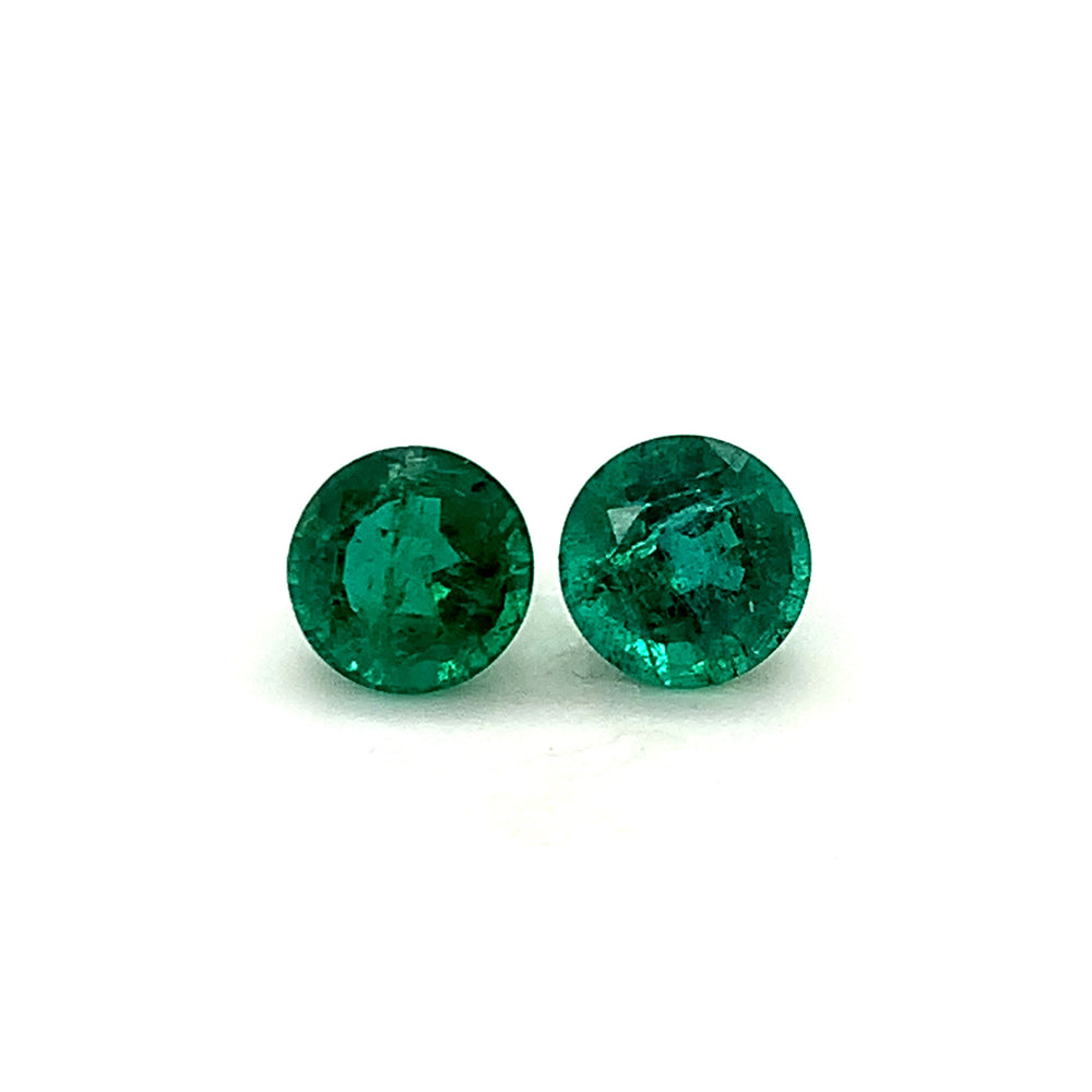 7.50x0.00x0.00mm Round Emerald (2 pc 3.04 ct)