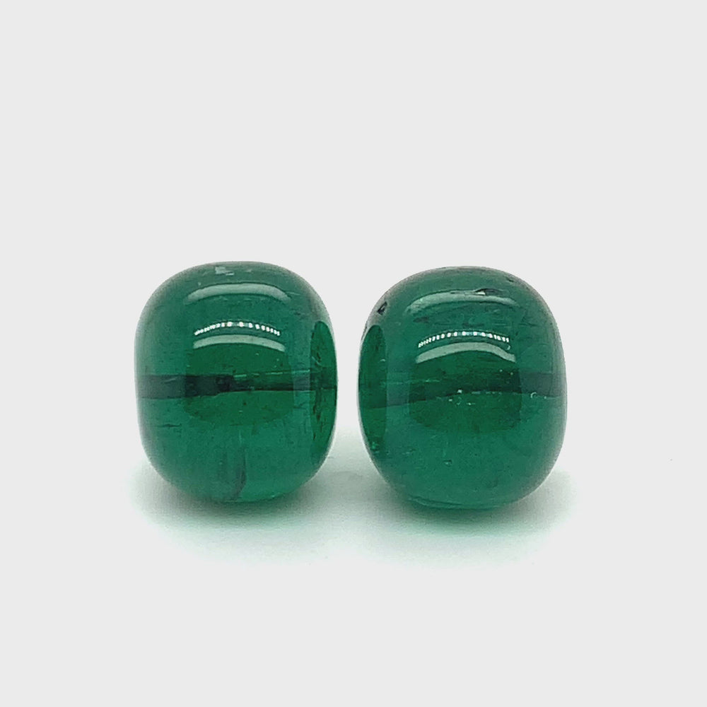 
                  
                    Load and play video in Gallery viewer, 14.06x13.44x11.60mm Beads Emerald Pair (2 pc 36.29 ct)
                  
                