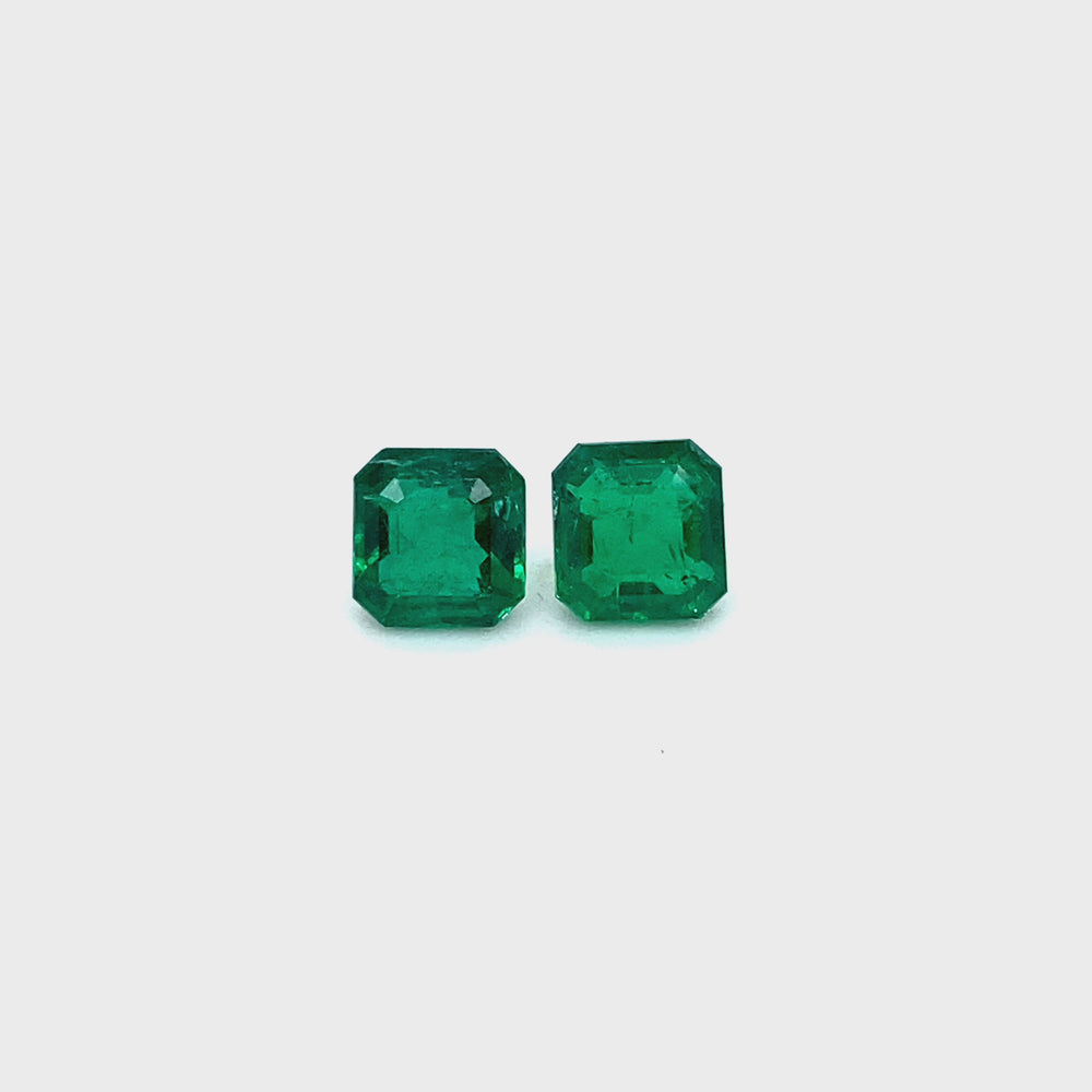
                  
                    Load and play video in Gallery viewer, 6.22x5.90x9.66mm Octagon Emerald (2 pc 1.97 ct)
                  
                