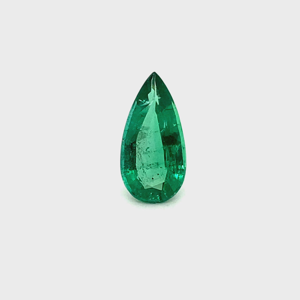 
                  
                    Load and play video in Gallery viewer, 15.38x7.78x4.80mm Pear-shaped Emerald (1 pc 3.29 ct)
                  
                