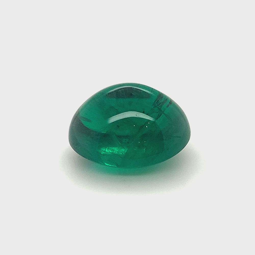 
                  
                    Load and play video in Gallery viewer, 22.25x18.35x14.65mm Cab Oval Emerald (1 pc 37.95 ct)
                  
                
