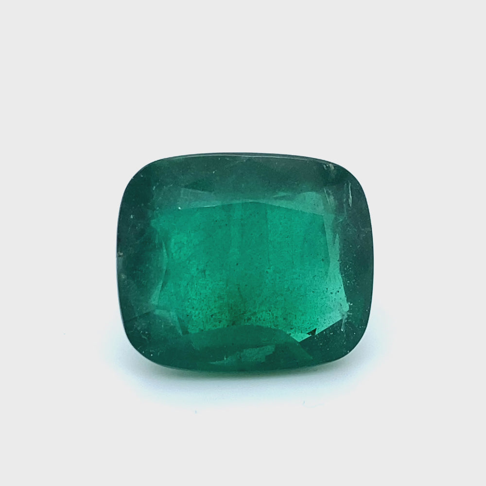 
                  
                    Load and play video in Gallery viewer, 21.50x18.40x10.26mm Cushion Emerald (1 pc 30.75 ct)
                  
                