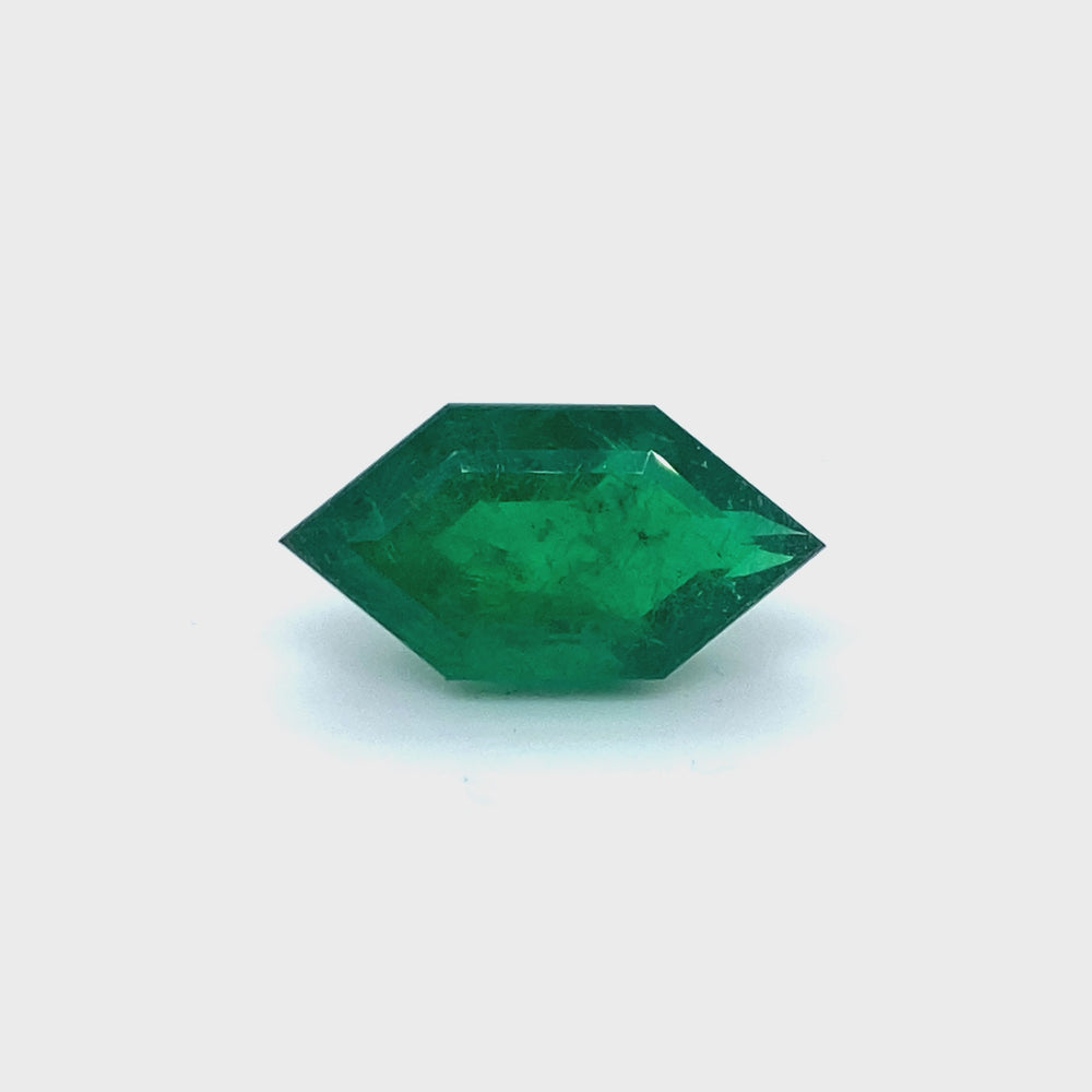 
                  
                    Load and play video in Gallery viewer, 22.00x11.05x8.02mm Fancy Cut Emerald (1 pc 10.95 ct)
                  
                
