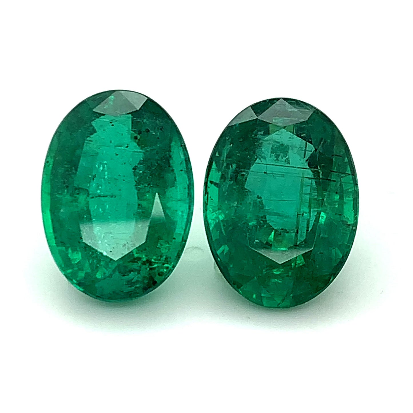 20.02x14.36x9.68mm Oval Emerald Pair (2 pc 34.59 ct)