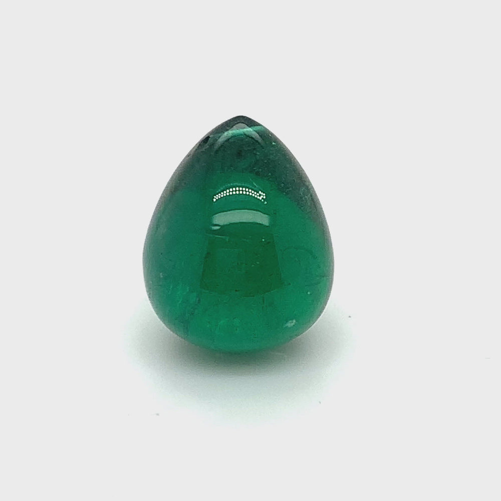 
                  
                    Load and play video in Gallery viewer, 15.95x13.10x12.95mm Drop Emerald (1 pc 18.09 ct)
                  
                